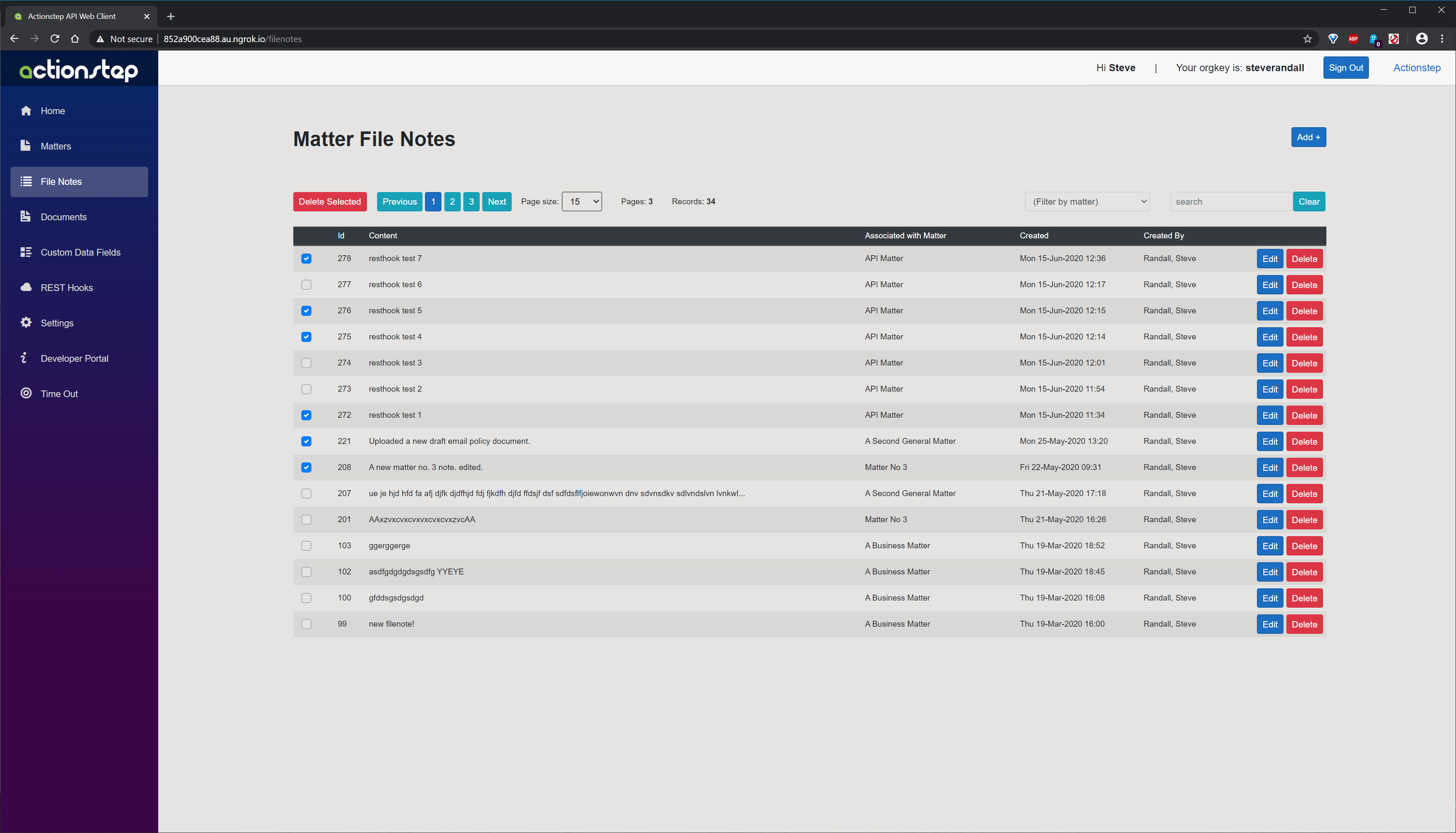 Demo App Delete Mulitple File Notes