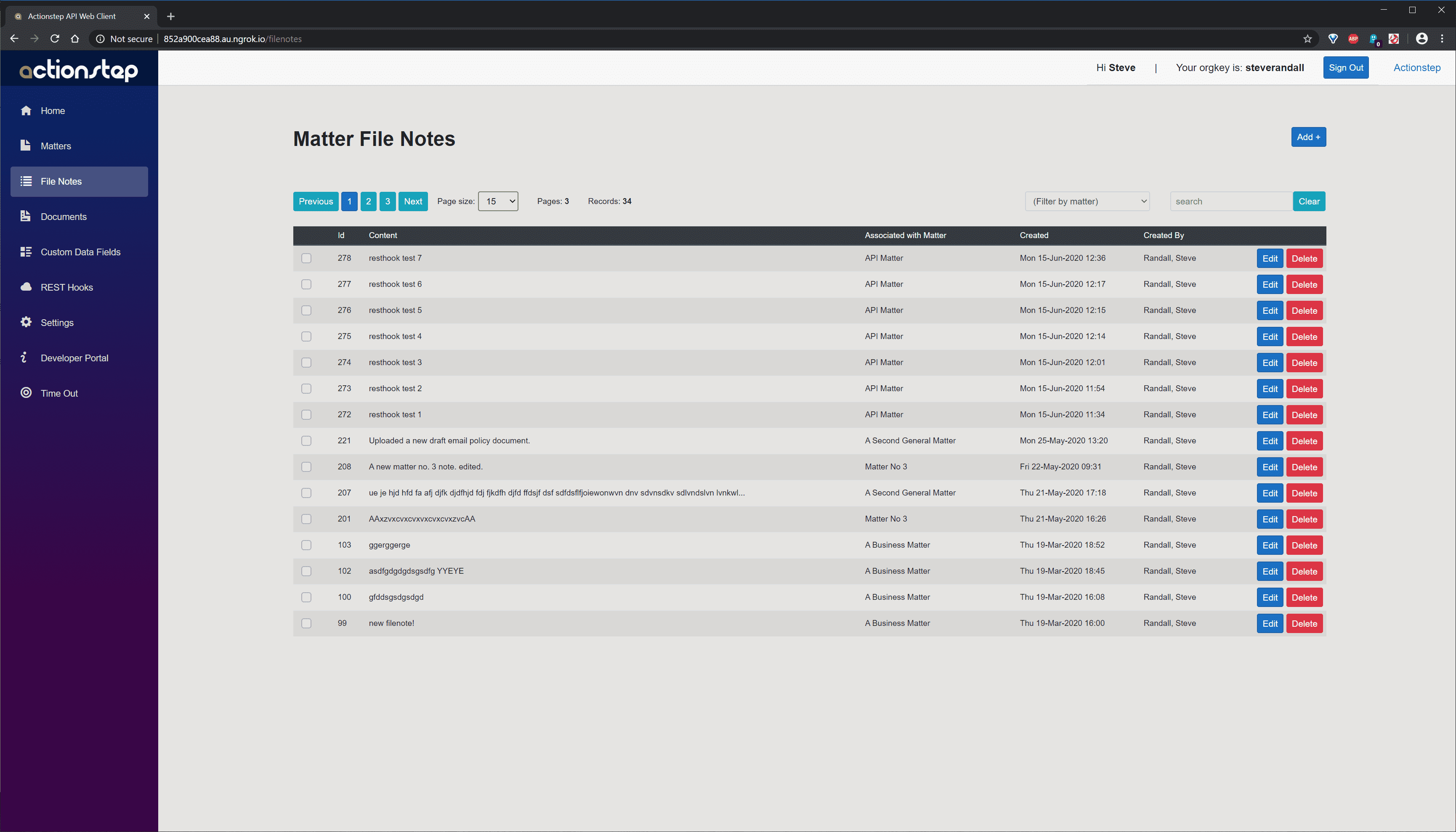 File Notes Actionstep Documentation